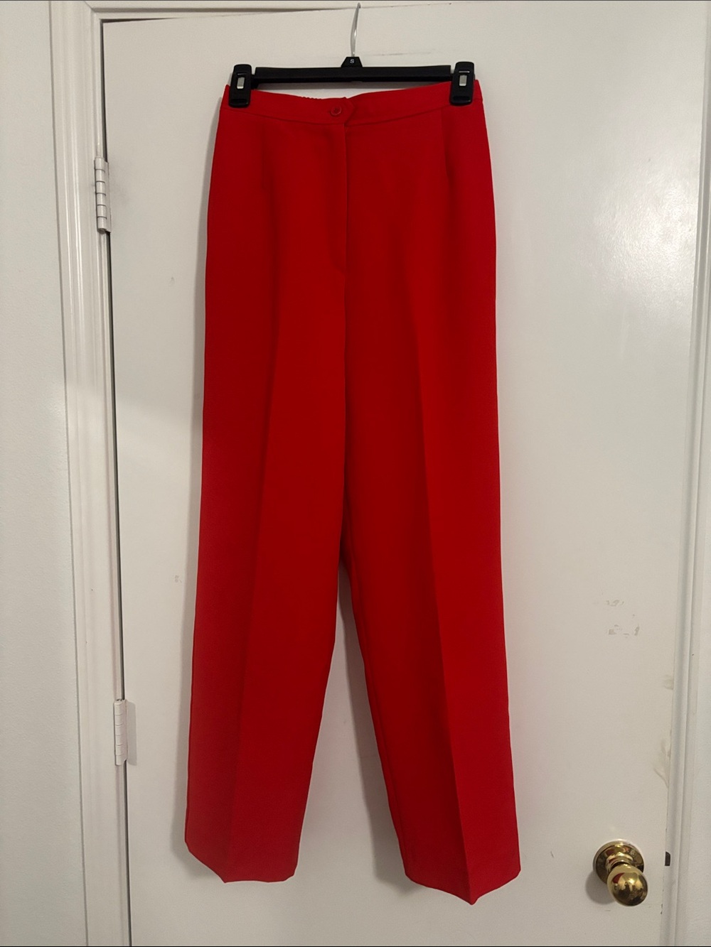 Vintage Women's Red High-Waist Tailored Trousers